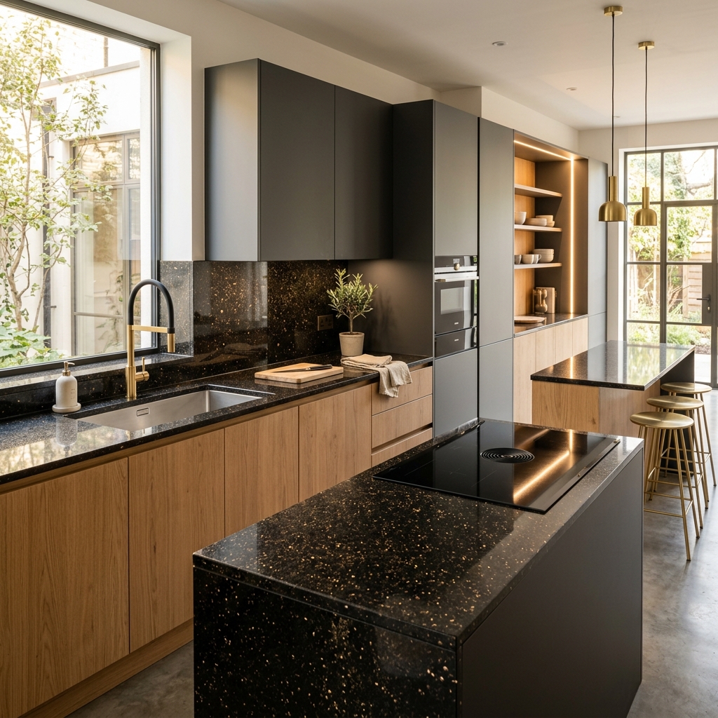 Kitchen application with granite countertop